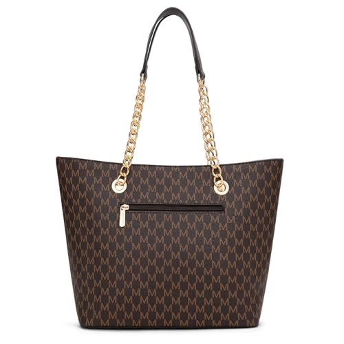 Montana West Tote Bag for Women Chain Top-handle Handbags - color: Brown