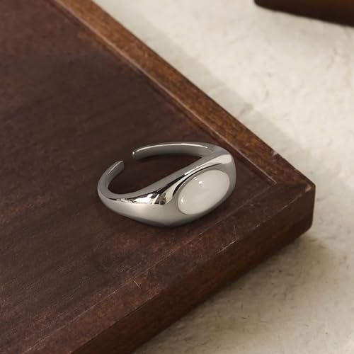 14K Gold Plated Open Ring 925 Sterling Silver Ring Open Adjustable rings for women Band Rings for Men Women Gold Stackable Rings for Women Teen Girls Silver Statement Ring Band Chunky Open Twist Ring - color: Silver19