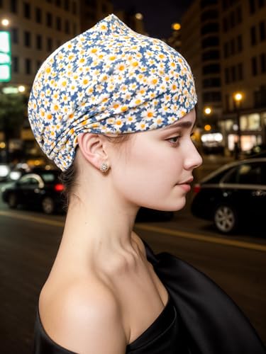 1 Pack Boho Headbands Stretch Paisley Print Bandana Headband Criss Cross Hair Bands Knotted Head Wrap Yoga Daily for Women and Girls (Daisy) - color: Daisy