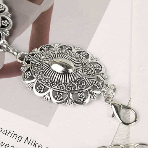 Concho Chain Belt for Women, Premium Body Waist Belly Belt for Concerts, Festivals, Cosplay, Daily Wear - color: White1