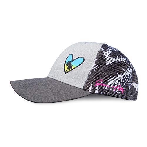 Grace Folly Beach Trucker Hats for Women- Snapback Baseball Cap for Summer - color: Heart With Floral Print