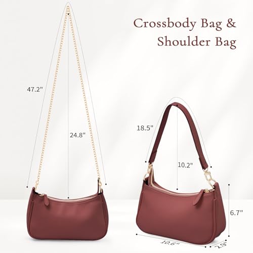 Uygafly Shoulder Bag for Women Cute Handbags Purses - color: Awr-wine Red