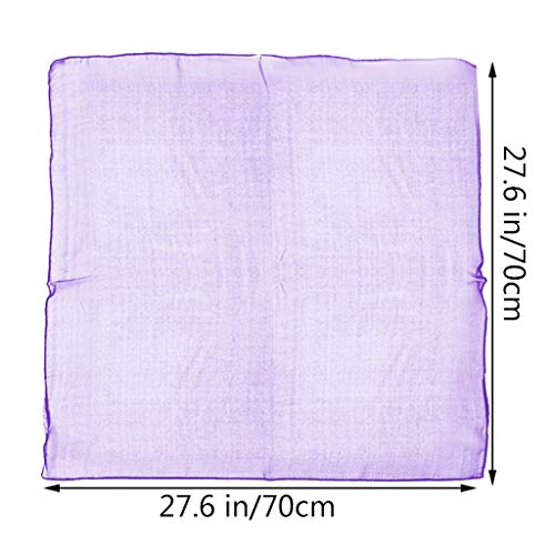 Fengek 9 Pcs Chiffon Scarf, 27.6 Inch Square Solid Color Bandana Handkerchief Ribbon Scarves for Women Girls - color: Multicolor 1