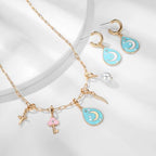 ORIGENCE Sun Heart Necklace for Women 18K Gold Plated Heart Pendant Necklace Chunky Chain Choker Necklaces Hip Hop Charm Necklaces Trendy Unisex Jewelry - style: BCharm-Set