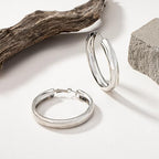 Chunky Gold Silver Hoop Earrings for Women Wide Flat Huggie Hoops Dangle Earrings Big Large Punk Smooth Surface Statement Earrings Fashion Jewelry - color: A Silver