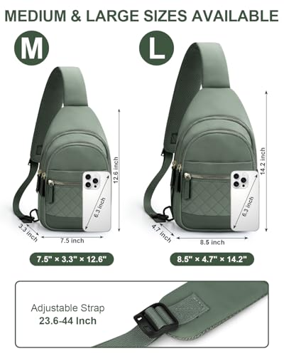 Capolo Sling Bag for Women Men Waterproof Crossbody Bags for Women Trendy Casual Fanny Pack with Convertible Shoulder Strap Chest Bag for Travel Hiking(Green, Large) - color: Green, size: Large