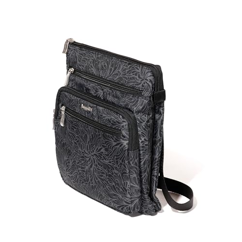 Baggallini womens Out and About Crossbody - color: Midnight Blossom Print