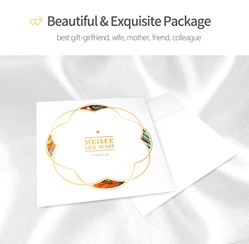 FEIBOON 100% Pure Mulberry Silk Scarfs 26"x26" Square Scarf Women Neckerchief Headscarf hair scarf bandana Gift Packed - color: Pink+ White