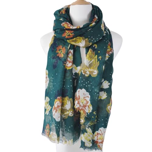 Lightweight Boho Scarf for Women Spring Summer Floral Printed Scarves Fashion Shawl Wrap - color: Color-f05