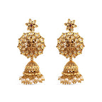 TARINIKA Brass Indian Choker Necklace Set - Gold Plated Cubic Zirconia Indian Jewelry Sets for Women Dangle, Drop, Jhumka Earrings Traditional Desi Necklace Pearls Gift for her - style: Anusri Antique(White Red)