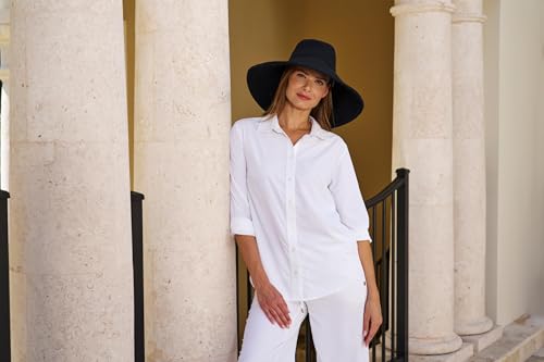 Women's Beach Hat - UPF 50+ Sun Protection - Brittany - color: Black