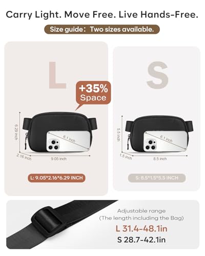 Pritent Fanny Packs for Women Cross Body Bag Waterproof Belt Bag with Adjustable Strap and Zipper Back Pocket Small Crossbody Bags Fashion Waist Packs for Workout Travelling(Black) - color: Black, size: Small