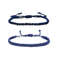 1/2Pcs Set Tibetan Rope Braided Rope String Adjustable Bracelet for Women Men Jewelry Handmade Bohemian Lucky Protection Bracelet Colorful - color: 2 blue