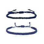1/2Pcs Set Tibetan Rope Braided Rope String Adjustable Bracelet for Women Men Jewelry Handmade Bohemian Lucky Protection Bracelet Colorful - color: 2 blue
