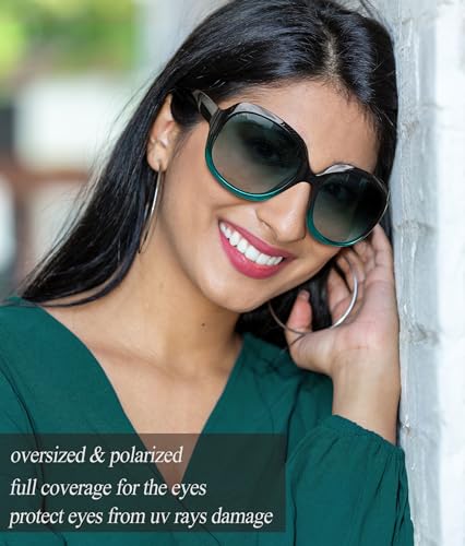 Joopin Oversized Sunglasses Womens Trendy Polarized Large Driving Sun Glasses Ladies UV Protective Big Sunnies Shades - color: B07-gradient Green/Green Gradient