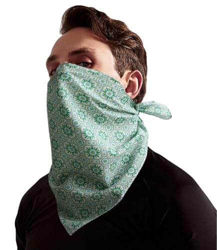 21"x21" Soft Cotton Bandana for Men and Women Unisex Head Wrap Scarf Headband Face Mask for Outdoor - color: Qm-geomoss