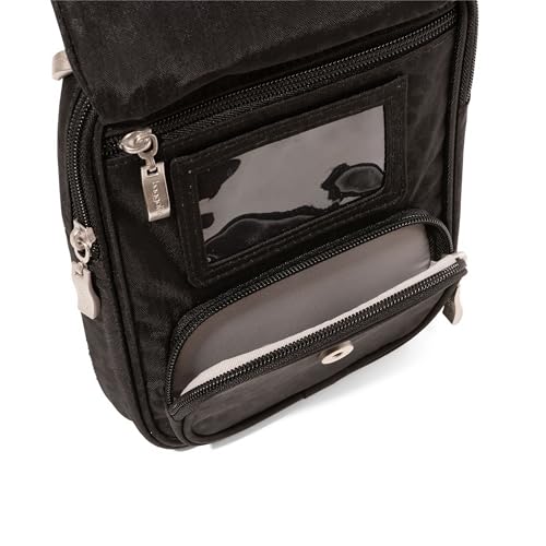 Baggallini Journey Crossbody Bags for Women 9x6 Small Lightweight Travel Handbag W/RFID - color: Black Cheetah