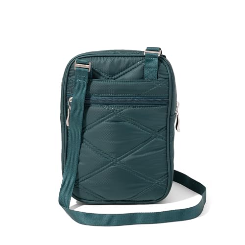 Baggallini Journey Crossbody Bags for Women 9x6 Small Lightweight Travel Handbag W/RFID - color: Emerald Quilt