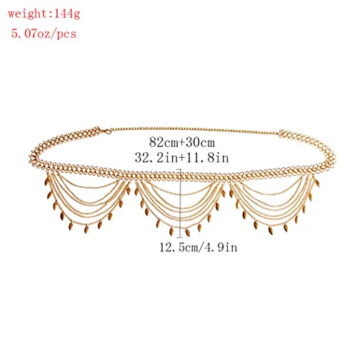 Fashion Bikini Waist Chain Beach Belly Body Chains Waist Chain Body Accessory for Women - color: Gold
