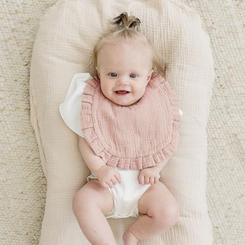 MairMore Baby Muslin Bibs Bandana Drool Bibs for Unisex Boys & Girls, Soft and Absorbent Cotton Teething Drooling Bib Set for Newborn Toddler - color: Maroon