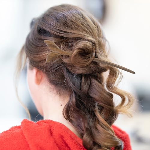 Vintage Wooden Hair Chopsticks for Women, Black Sandalwood Chinese Retro Hairpins, Hanfu Hair Stick Bun Holder for Traditional Hairstyling