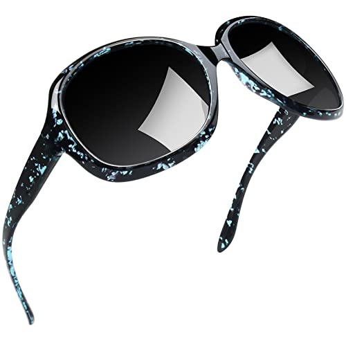 Joopin Oversized Sunglasses Womens Trendy Polarized Large Driving Sun Glasses Ladies UV Protective Big Sunnies Shades - color: B19-blue Leopard/Black