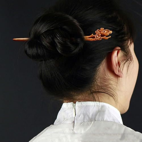 1Pc Handmade Ancient Chinese Japanese Wood Hair Sticks Chopsticks Wooden Vintage Retro Carved Long Fork Pen Shawl Sticks Hairpins Clips Barrettes, Hair Accessories Hair Accessories Hair Pins