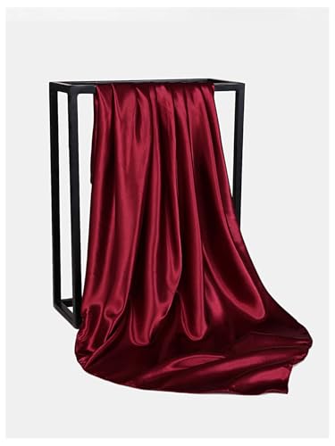 SHENHE Women's Silky Head Scarf Vintage Paisley Hair Scarf Bandana Square Kerchief Hair Wrap - color: Solid Burgundy a