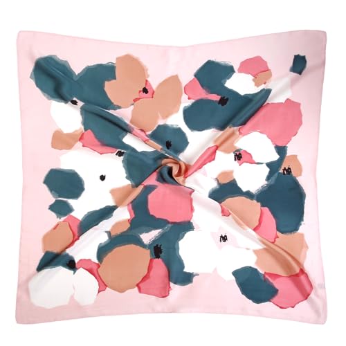 AIBFRID 27.5" Head Scarf for Women, Large Square Satin Hair Scarf Neck Silk Scarves Hair Wrap Bandanas For Sleeping - color: Style_08