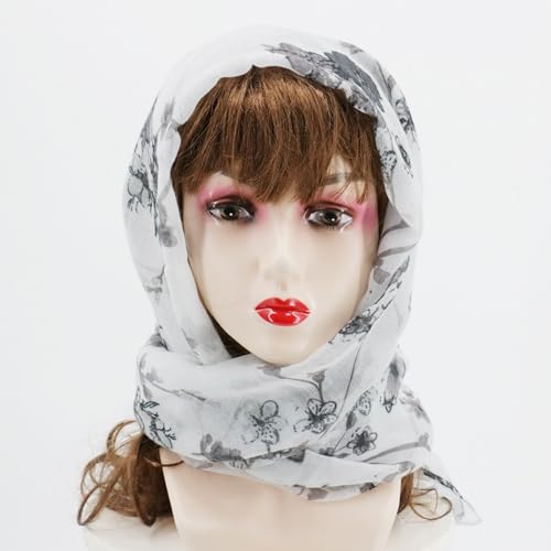 vimate Lightweight Scarf for Women Fashion Head Cover Hijab Cotton Voile Scarf Shawl Wrap for Spring Fall Winter Season - color: L2#.style 21