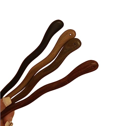 4 Pieces Of Sandalwood Hairpin, Ball Head Simple Spring Plate Hairpin, Retro Handmade Wooden Hair Stick Long Hair Sandalwood Hair Bun Ladies Hair Accessories