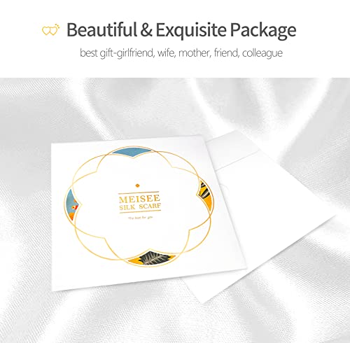 FEIBOON 100% Pure Mulberry Silk Scarfs 26"x26" Square Scarf Women Neckerchief Headscarf hair scarf bandana Gift Packed - color: Classic Orange