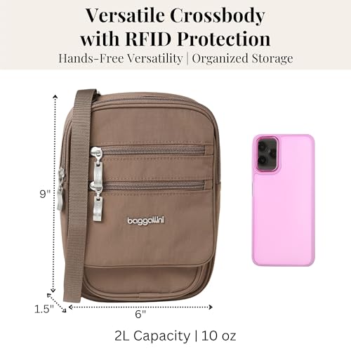 Baggallini Journey Crossbody Bags for Women 9x6 Small Lightweight Travel Handbag W/RFID - color: Portobello