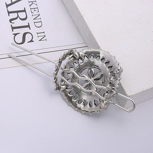 1 Pack Turquoise Flower Hair Clip Metal Hair Sticks Hair Barrettes Green Blue Stone Hairpin for Women Accessories (Blue) - color: Blue