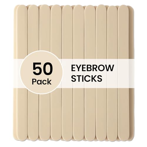 Small Eyebrow Wax Sticks, Mini Wooden Waxing Sticks for Eyebrow Face Lip Hair Removal, Precision Wax Applicator, 50 Pcs