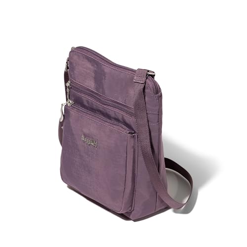 Baggallini Pocket Crossbody Bags for Women 8x8 Small Lightweight Durable Water-resistant Travel Purse W/Rfid - color: Misty Purple