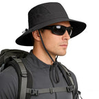 Sun Hat for Men Women UV Protection Wide Brim Fishing Hats Breathable UPF 50+ Boonie Bucket Hats Beach Safari Hiking Garden - color: 1 Pack Black-1