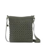 The Sak Lucia Crossbody Bag in Crochet, Convertible Purse with Adjustable Shoulder Strap - color: Moss Cozy Weave