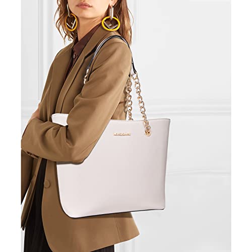 Montana West Tote Bag for Women Chain Top-handle Handbags - color: Beige