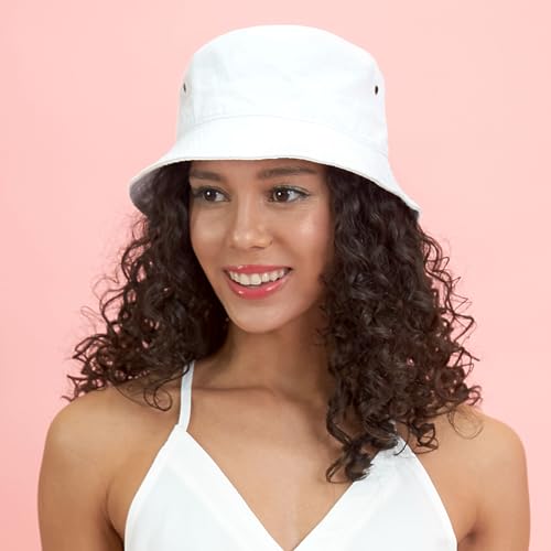 Cotton Bucket Hat Packable Sun Hat – Unisex Summer Travel Beach Fisherman Hat for Men Women Outdoor Fishing Hiking - color: Putty, size: Small-Medium