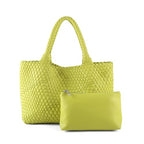 Handmade Woven Bag Satchel Handbag For Women Vegan Leather Tote Bag With Purses Travel Shoulder Bag Underarm Bag - color: Fruit Green