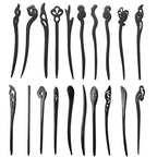 20PCS Wooden Hair Sticks, Chinese Hair Pins for Women, Black Japanese Chignon Hair Chopsticks, Classic Wooden Hair Pins for Buns Hair Accessories for Women Gifts