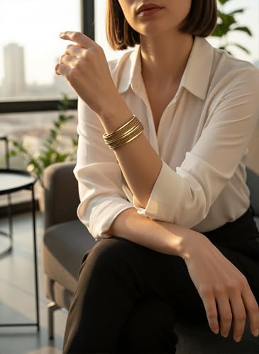 Edoneery Leather Wrap Bracelet for Women, Boho Handmade Multi-Layer Cuff with Crystal Beads Heart, Stackable Bangle Western Jewelry Gift - style: Leather(Gold)