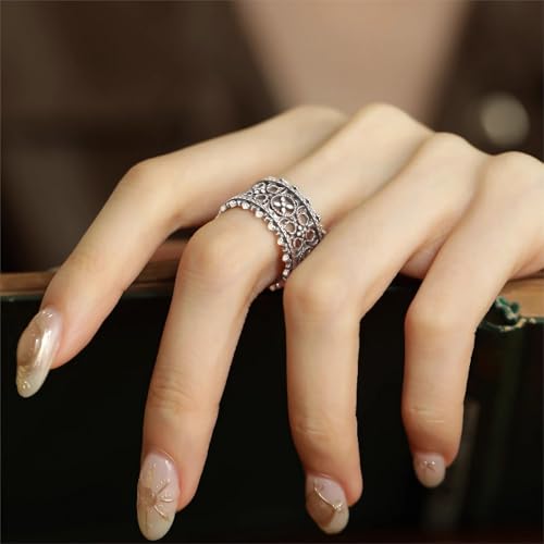 14K Gold Plated Open Ring 925 Sterling Silver Ring Open Adjustable rings for women Band Rings for Men Women Gold Stackable Rings for Women Teen Girls Silver Statement Ring Band Chunky Open Twist Ring - color: Silver30