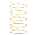 DEARMAY 14K Gold Plated Bracelets for Women, Jewelry Sets Cute Tennis Beaded Bracelets Cuban Link Paperclip Chain Dainty Bracelet Pack Gifts - color: BRACELET-M