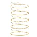 DEARMAY 14K Gold Plated Bracelets for Women, Jewelry Sets Cute Tennis Beaded Bracelets Cuban Link Paperclip Chain Dainty Bracelet Pack Gifts - color: BRACELET-M