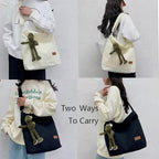 COOLOME Canvas Tote Bag for Women - Crossbody, Shoulder, Travel & Beach Bag - color: Blackp