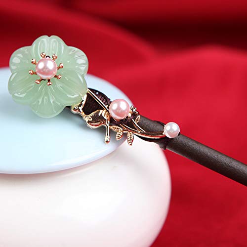 Wooden Hair Pins 7.08" Chinese Hair Sticks For Long Hair Buns (D) - color: D