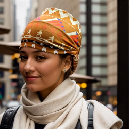 1 Pack Boho Headbands Stretch Paisley Print Bandana Headband Criss Cross Hair Bands Knotted Head Wrap Yoga Daily for Women and Girls (Brown Vintage) - color: Brown Vintage