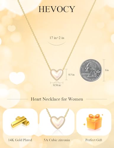 Opal Pendant Necklace for Women - Dainty 14k Gold Plated Jewelry Necklaces, Perfect Valentine's Day/Mother's Day Gift for Her, Mom, Girlfriend, Daughter - color: Cute Heart-GD